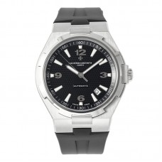 Overseas Automatic 47040 Black Dial in Steel on Rubber Strap