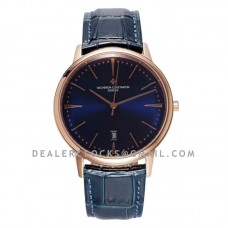 Patrimony Blue Dial in Pink Gold Ref: 85180