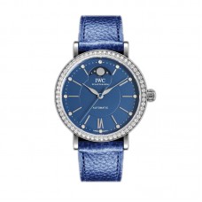 Portofino IW6596 Automatic Moon Phase 37 Blue Dial on Blue Leather Strap
