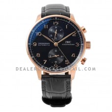 Portugieser Chronograph IW371482 Black Dial in Rose Gold