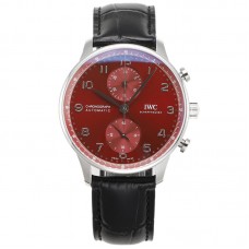 Portugieser Chronograph IW371616 Red Dial in Steel