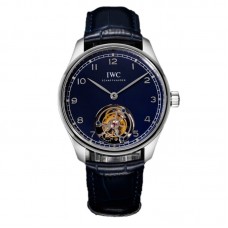 Portugieser Hand-Wound Tourbillon Blue Dial in Steel IW5458