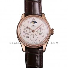 Portugieser Perpetual Calendar IW5033 White Dial in Rose Gold