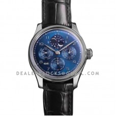 Portugieser Perpetual Calendar IW503401 Blue Dial in White Gold