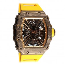 RM 012-01 Tourbillon NTPT Carbon on Yellow Rubber Strap