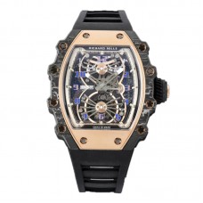 RM 021-01 Tourbillon Aerodyne in Rose Gold on Black Rubber Strap