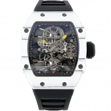 RM 027-02 Tourbillon Rafael Nadal White NTPT on Black Rubber Strap