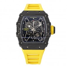 RM 035-01 Rafael Nadal NTPT Carbon on Yellow Rubber Strap (Sonic)