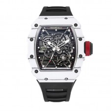 RM 035-01 Rafael Nadal White NTPT on Black Rubber Strap