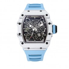 RM 035-01 Rafael Nadal White NTPT on Blue Rubber Strap