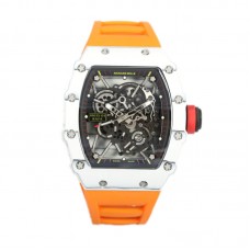 RM 035-01 Rafael Nadal White NTPT on Orange Rubber Strap