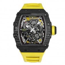RM 035-02 Rafael Nadal NTPT Carbon on Yellow Rubber Strap