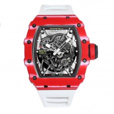 RM 035-02 Rafael Nadal TPT Red on White Rubber Strap