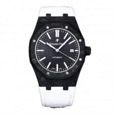 Royal Oak 15400 Black Dial in Carbon Fibre on White Nylon Strap Royal Oak 15400 Black Dial in Carbon Fibre on White Nylon Strap