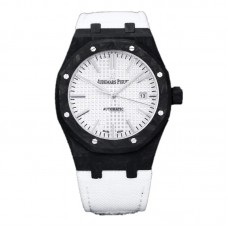 Royal Oak 15400 White Dial in Carbon Fibre on White Nylon Strap Royal Oak 15400 White Dial in Carbon Fibre on White Nylon Strap