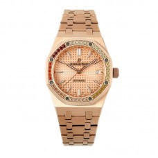Royal Oak 15450ST 37mm Champagne Dial in Rose Gold with Rainbow Diamond Bezel Royal Oak 15450ST 37mm Champagne Dial in Rose Gold with Rainbow Diamond Bezel