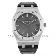 Royal Oak 15500 41mm Grey Dial in Steel on Leather Strap Royal Oak 15500 41mm Grey Dial in Steel on Leather Strap