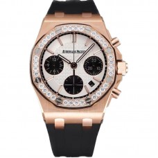Royal Oak Offshore Selfwinding Chronograph 37mm White/Black Dial in Rose Gold
