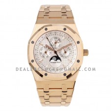 Royal Oak Perpetual Calendar Rose Gold 26574 White Dial