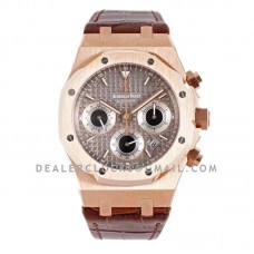 Royal Oak Self-Winding Chronograph Grey Dial in Rose Gold on Leather Strap