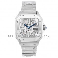 Santos De Cartier Watch Skeleton Dial in Steel