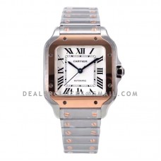Santos de Cartier 35mm White Dial in Steel/Rose