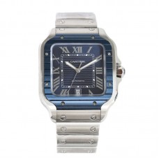 Santos de Cartier 40mm Blue Dial  in Steel Ref. WSSA0048
