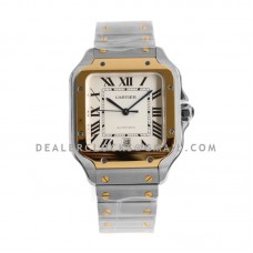 Santos de Cartier 40mm White Dial in Steel/Yellow Gold