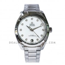 Seamaster Aqua Terra 150M Master Co-Axial Chronometer White MOP Dial in Steel