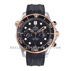 Seamaster Diver 300m Co-Axial Master Chronometer Chronograph 44mm Black Dial in Steel/Rose Gold on Rubber Strap Seamaster Diver 300m Co-Axial Master Chronometer Chronograph 44mm Black Dial in Steel/Rose Gold on Rubber Strap