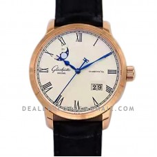Senator Excellence Panorama Date Moon Phase in Rose Gold