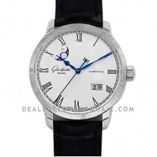 Senator Excellence Panorama Date Moon Phase in Steel