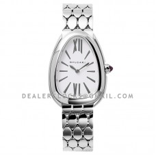 Serpenti Seduttori Watch Ref: 103141 White Dial in Steel with Diamonds