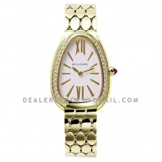 Serpenti Seduttori Watch Ref: 103147 White Dial in Yellow Gold with Diamond Bezel