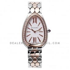 Serpenti Seduttori Watch Ref: 103274 White Dial in Steel/Rose Gold