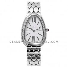 Serpenti Seduttori Watch Ref: 103361 White Dial in Steel with Diamonds