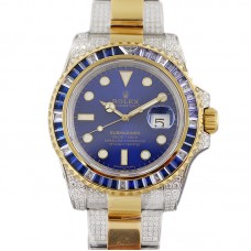Submariner 116613LB Blue Dial in Steel/Yellow Gold with Diamonds Bezel