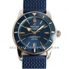 Superocean Heritage II B20 Automatic 42mm in Blue Dial on Blue and Rose Gold Bezel on Rubber Strap Superocean Heritage II B20 Automatic 42mm in Blue Dial on Blue and Rose Gold Bezel on Rubber Strap