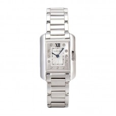 Tank Anglaise 30.2mm White Dial with Diamond Marker in Steel