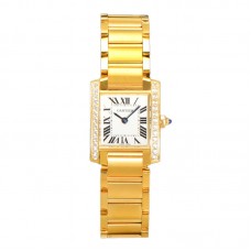 Tank Francaise Watch Small Yellow Gold with Diamond Bezel Tank Francaise Watch Small Yellow Gold with Diamond Bezel