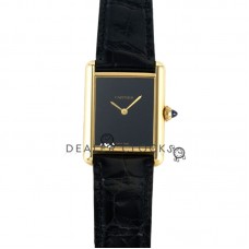 Tank Must Watch Large Black Dial in Yellow Gold