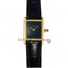 Tank Must Watch Small Black Dial in Yellow Gold