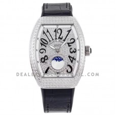 Vanguard Moonphase V32 Diamond Paved Dial with Black Markers
