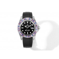 Yacht Master 40 Black Dial with Rainbow Diamond Bezel
