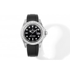Yacht Master 40 Black Dial with White Diamond Bezel