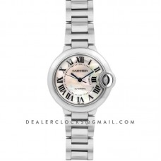 Ballon Bleu De Cartier 33mm White Mother Of Pearl Dial in Steel
