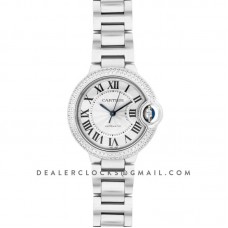 Ballon Bleu De Cartier 36mm Silver Dial with Diamond Bezel in Steel