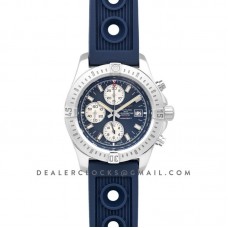 Colt Chronograph 44mm Blue Dial in Steel on Blue Rubber Strap