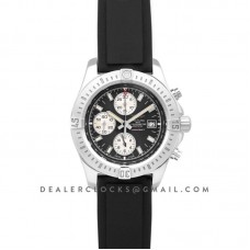 Colt Chronograph 44mm Black Dial in Steel on Black Rubber Strap