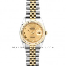 Datejust II 116333 Yellow Gold Dial in Gold/Steel with Roman Markers